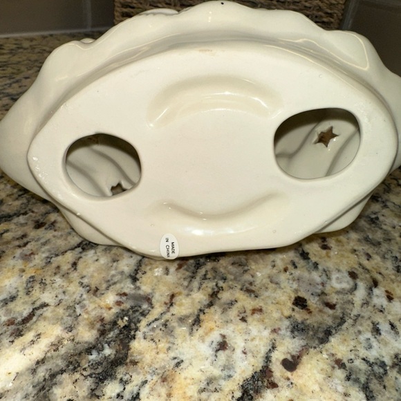 Vintage Crown Accents Ceramic White Christmas Tree Votive Holder Holiday Decor - Picture 3 of 5